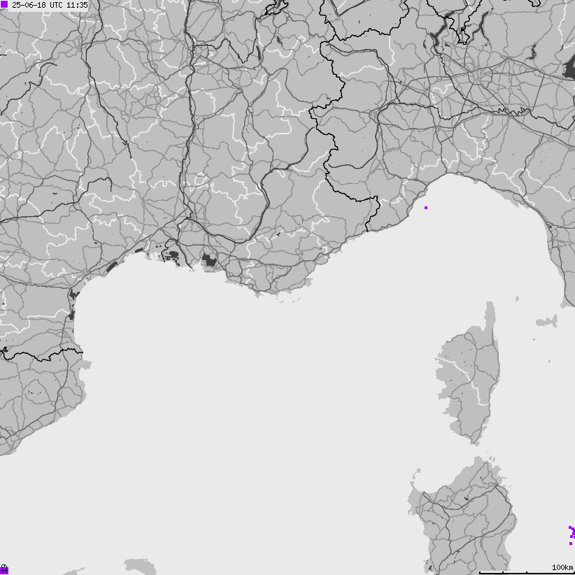 Map of lightnings France