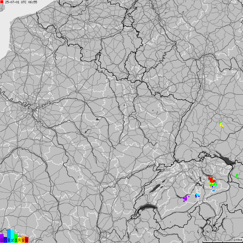 Map of lightnings France