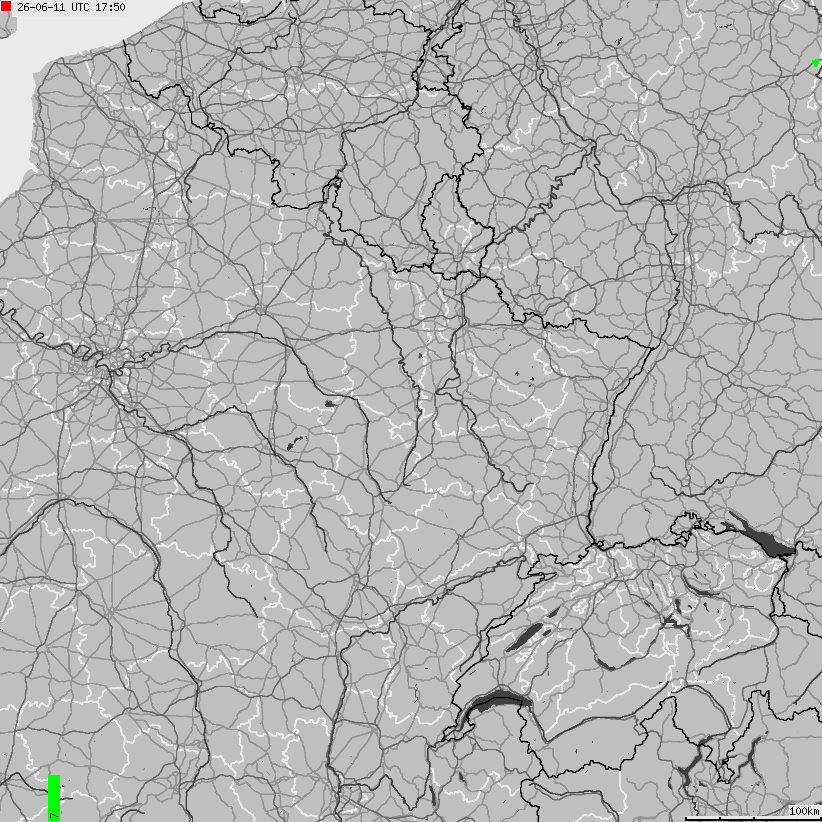 Map of lightnings France