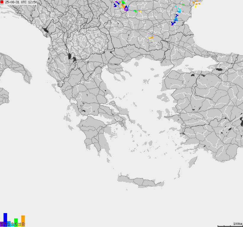 Map of lightnings France