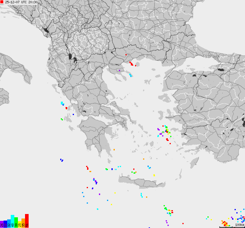 Map of lightnings France
