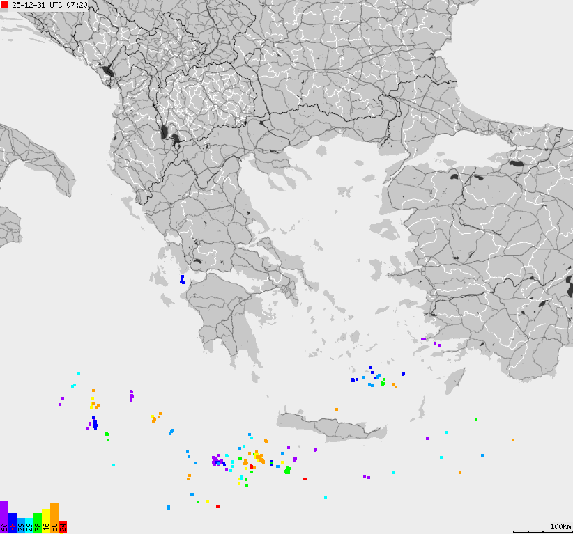 Map of lightnings France