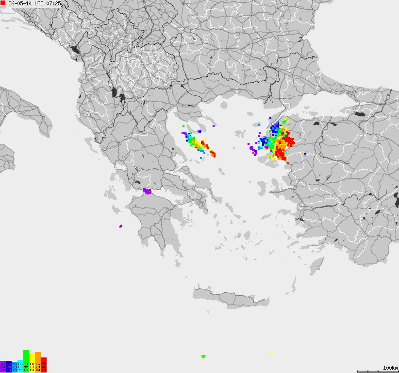 Map of lightnings France