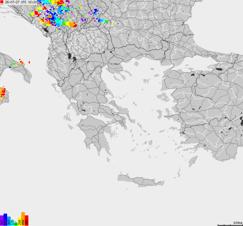 Map of lightnings France