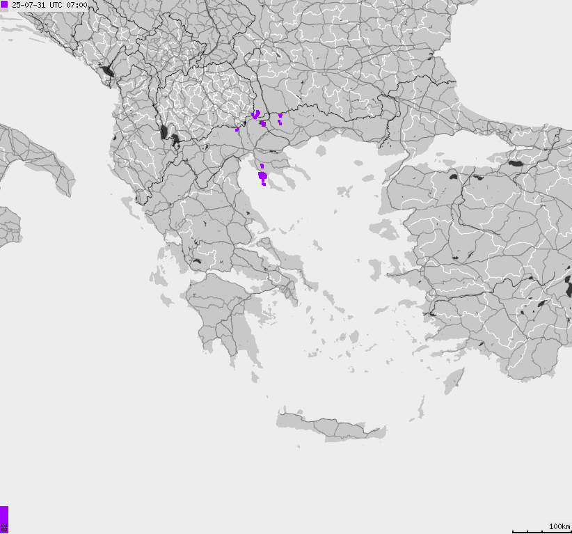 Map of lightnings France