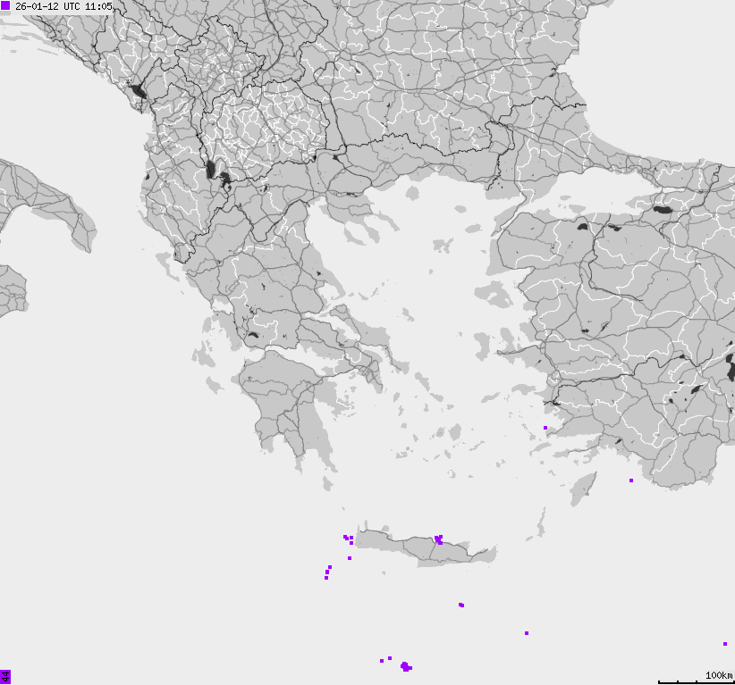 Map of lightnings France