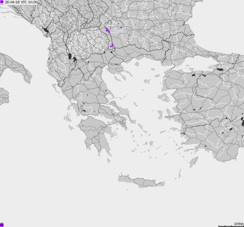 Map of lightnings France