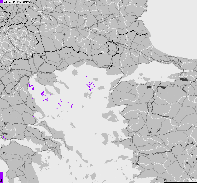 Map of lightnings France
