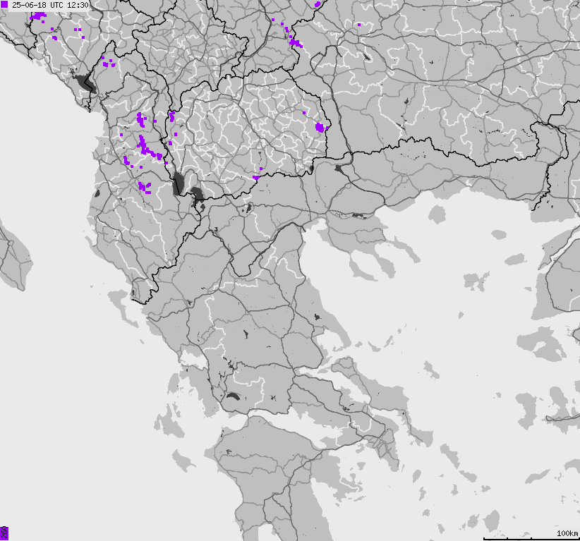 Map of lightnings France