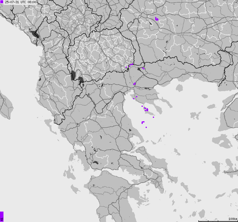 Map of lightnings France