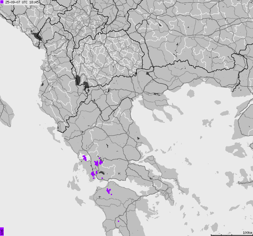 Map of lightnings France