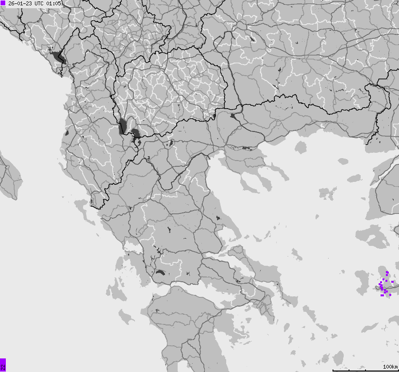 Map of lightnings France
