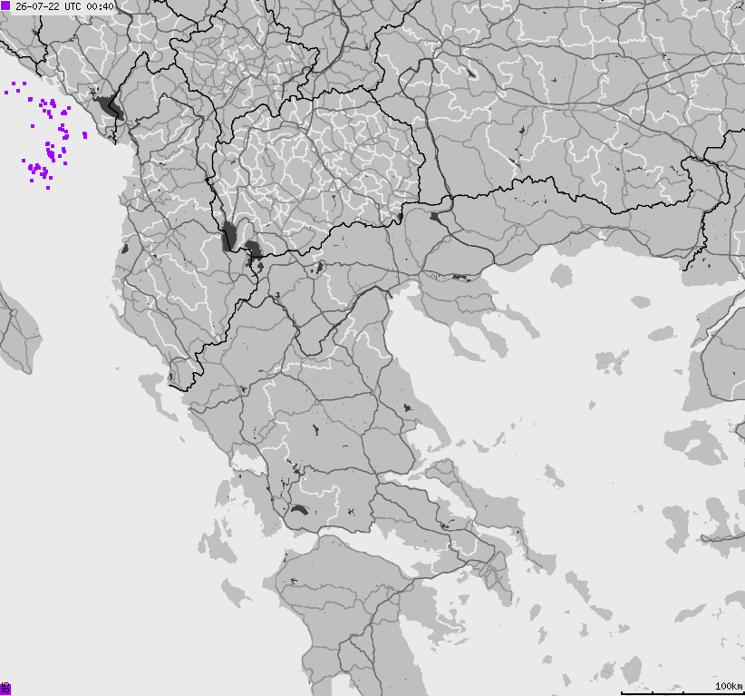 Map of lightnings France