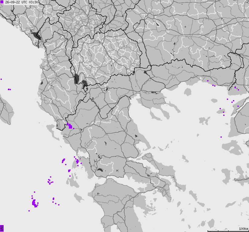 Map of lightnings France