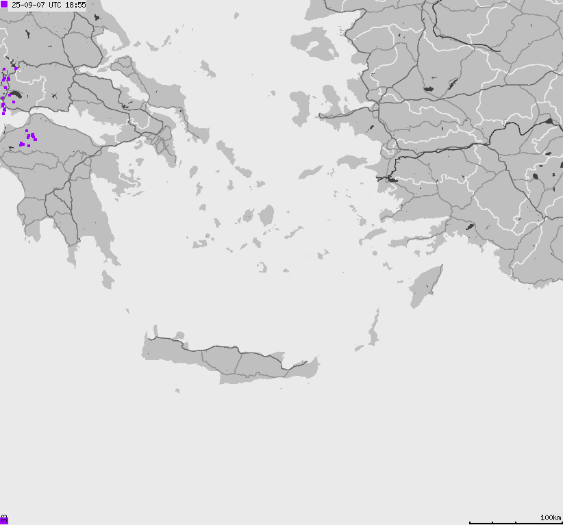 Map of lightnings France
