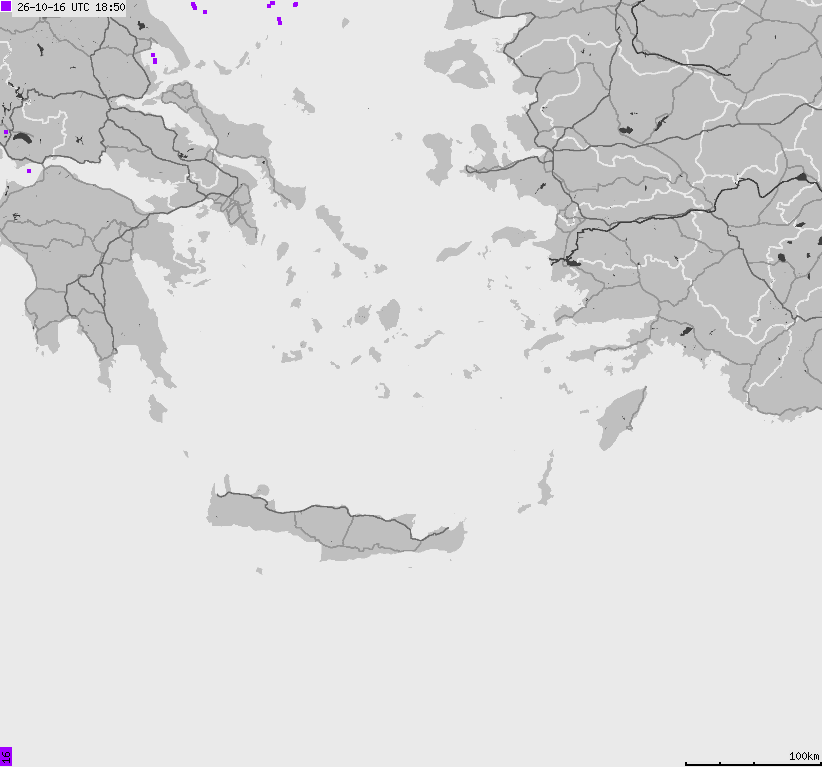 Map of lightnings France