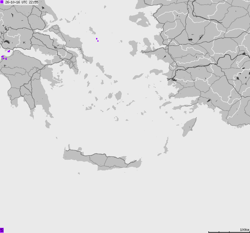 Map of lightnings France