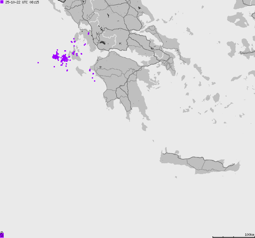 Map of lightnings France