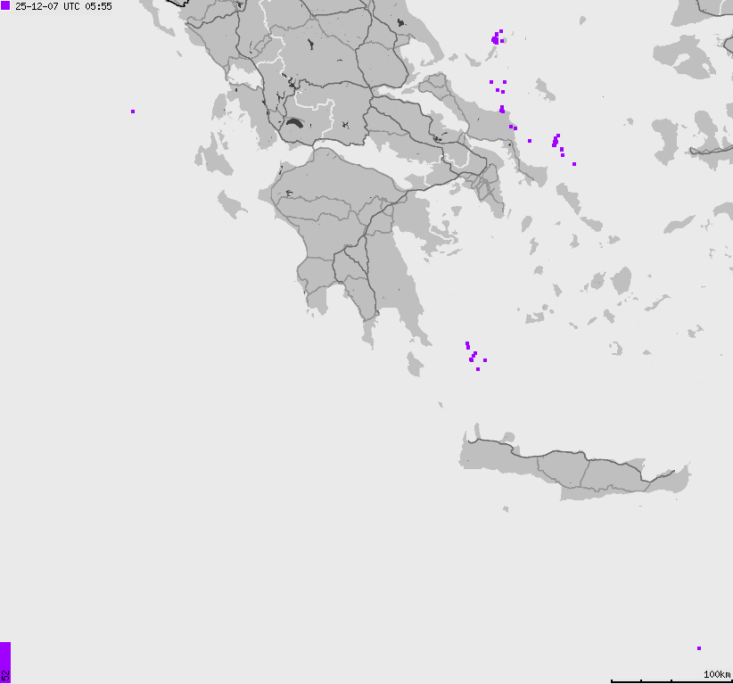 Map of lightnings France