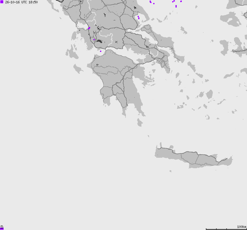 Map of lightnings France