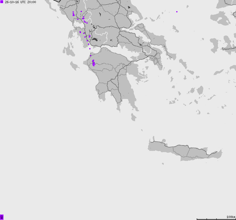 Map of lightnings France