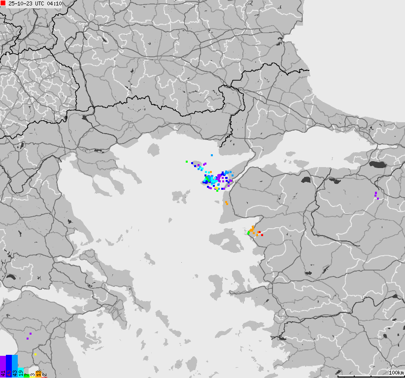 Map of lightnings France