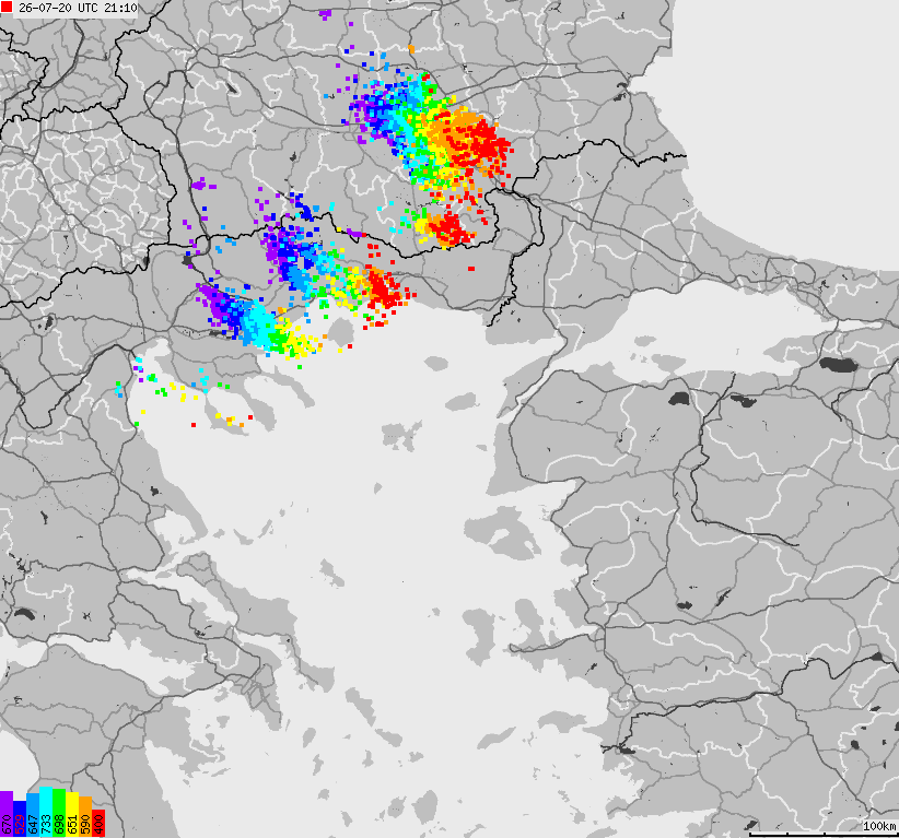 Map of lightnings France