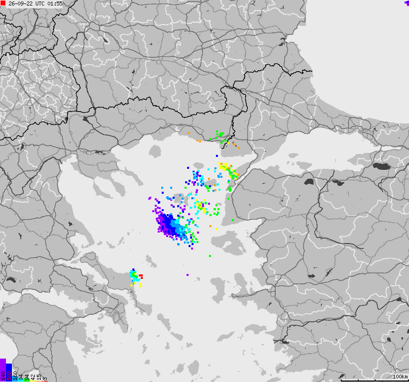 Map of lightnings France