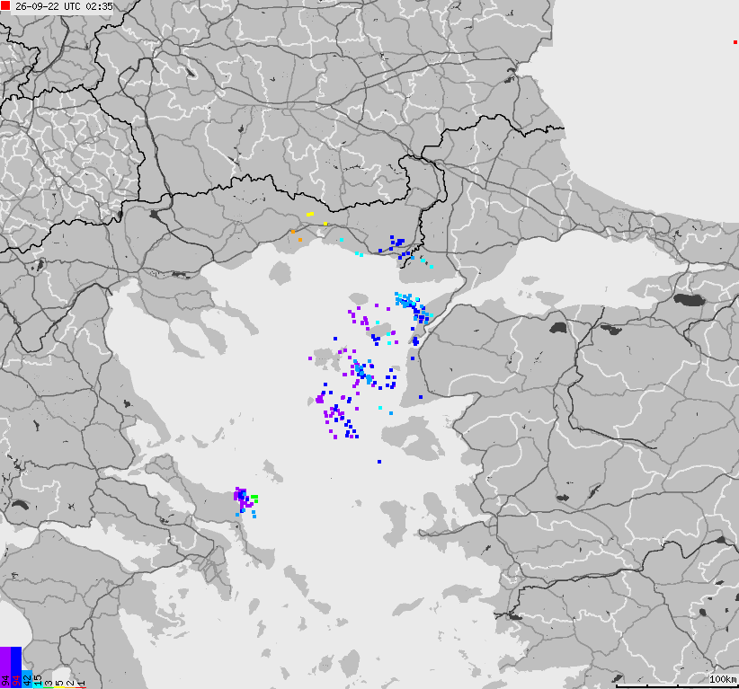 Map of lightnings France