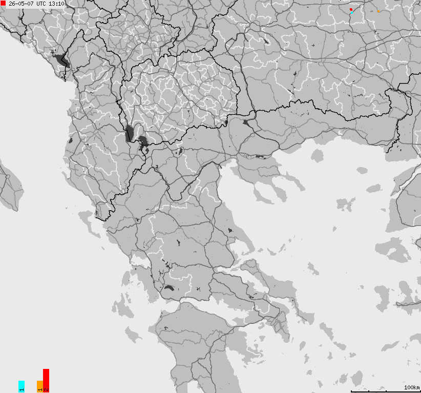 Map of lightnings France