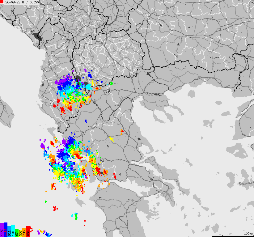 Map of lightnings France