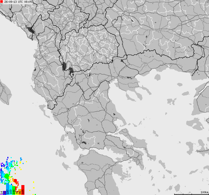 Mapa wyładowań atmosferycznych Grecji