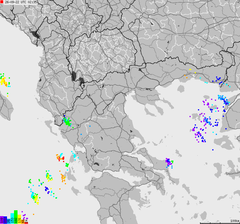 Map of lightnings France
