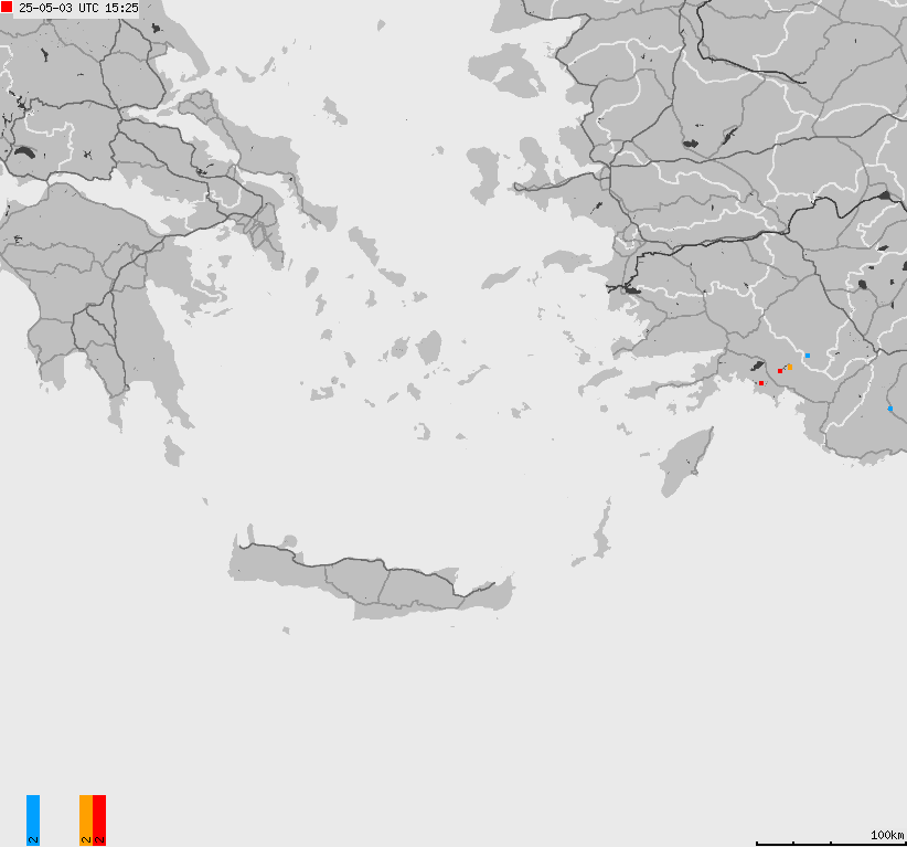 Map of lightnings France