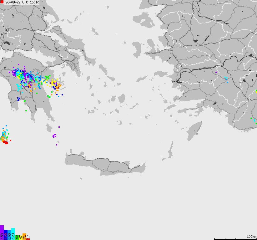 Map of lightnings France