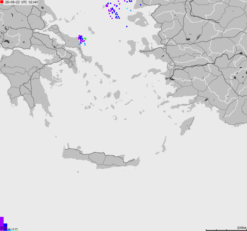Map of lightnings France