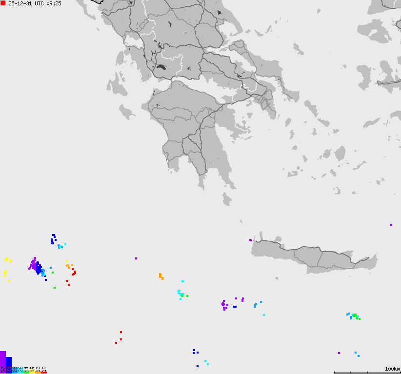Map of lightnings France