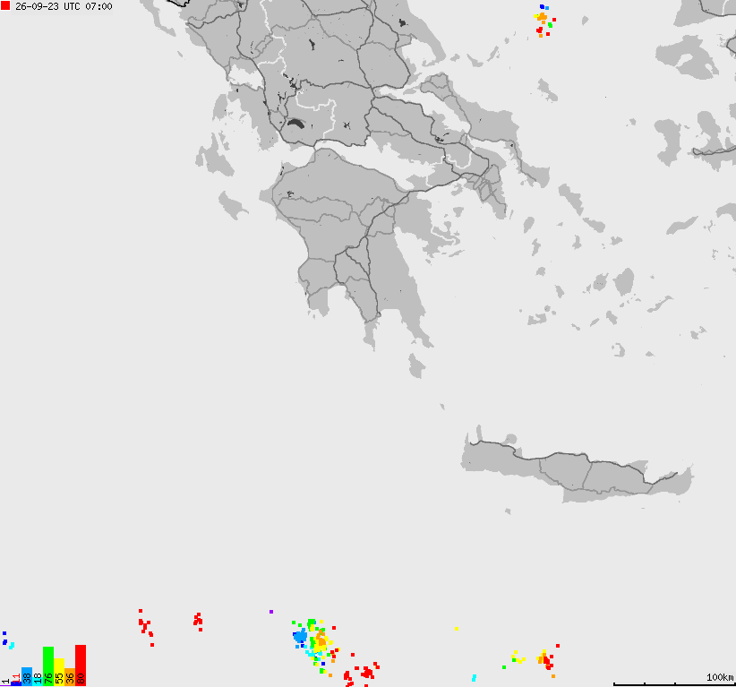 Map of lightnings France