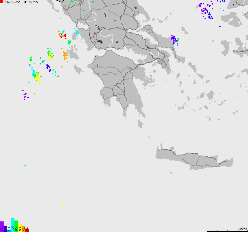 Map of lightnings France