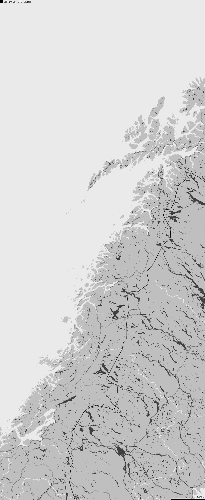 Map of lightnings across Norway