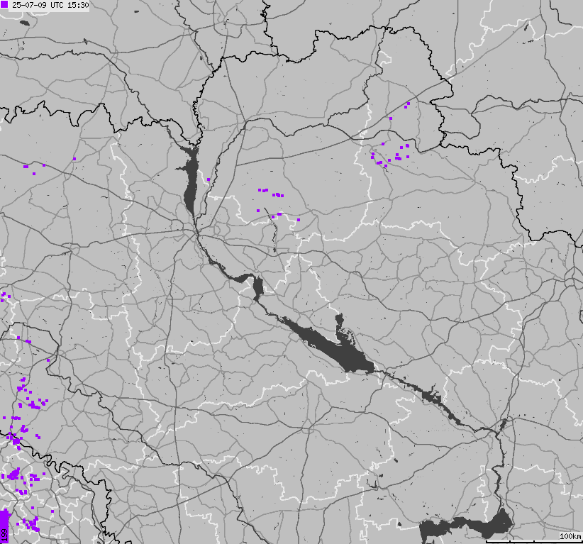 Mapa wyładowań atmosferycznych Ukrainy