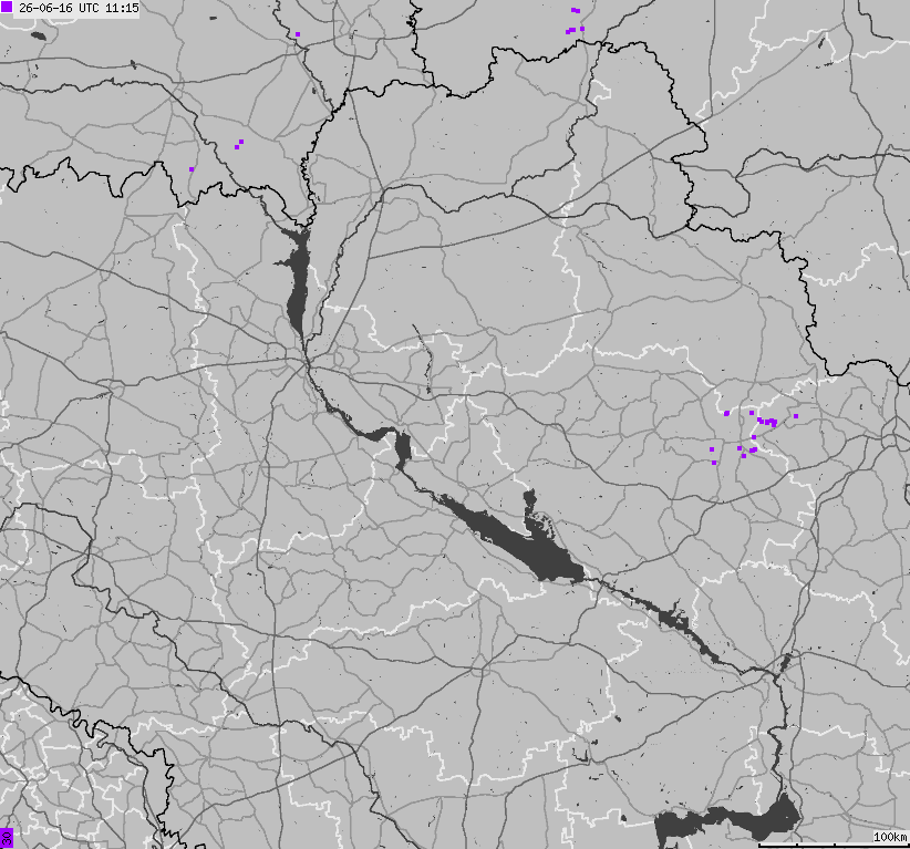 Mapa wyładowań atmosferycznych Ukrainy