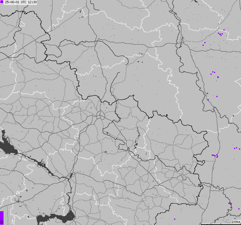 Map of lightnings Ukraine
