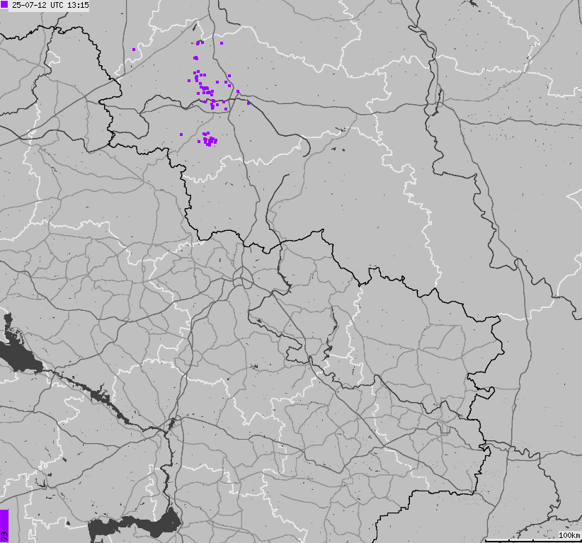 Mapa wyładowań atmosferycznych Ukrainy