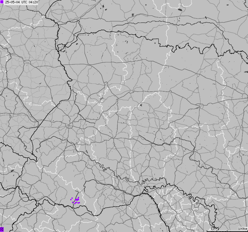 Map of lightnings Ukraine