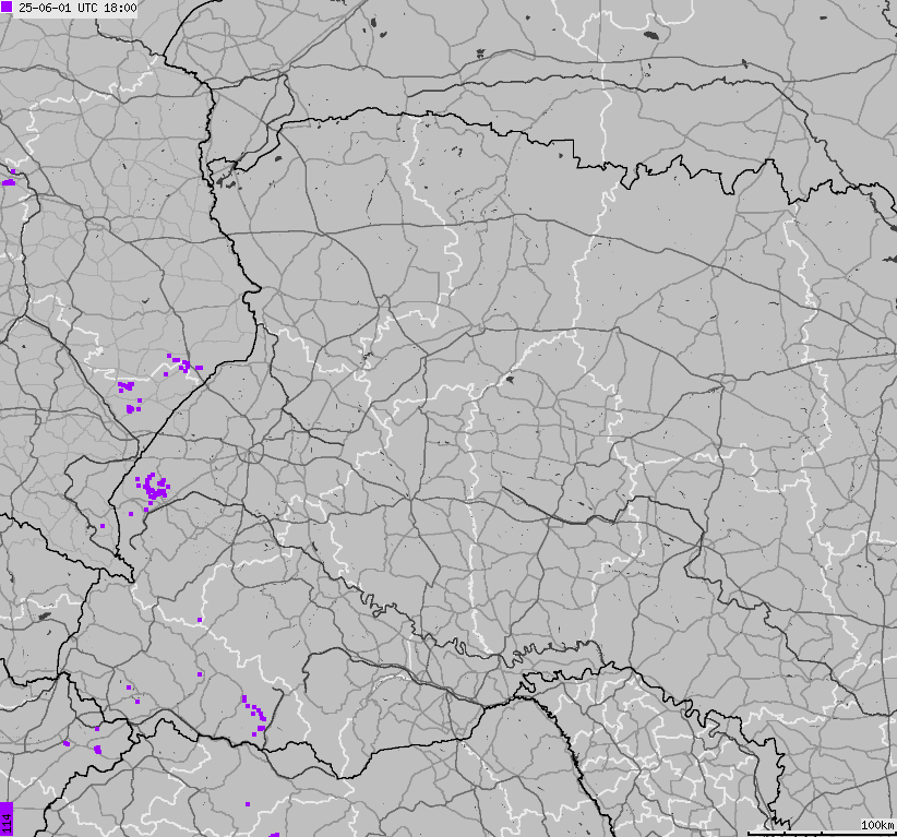 Mapa wyładowań atmosferycznych Ukrainy