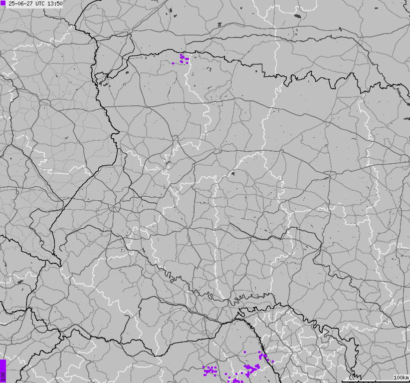 Mapa wyładowań atmosferycznych Ukrainy