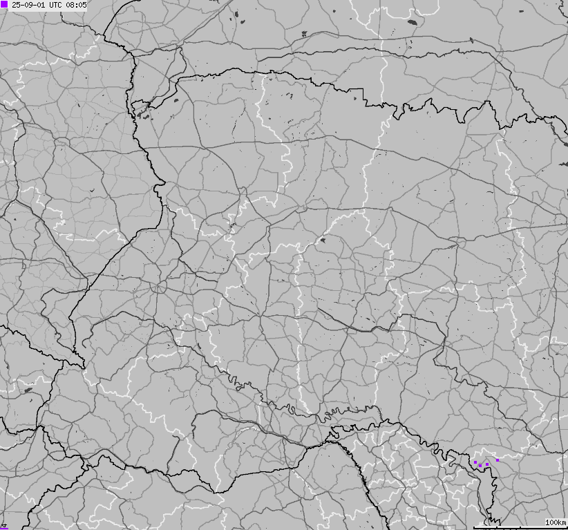 Map of lightnings Ukraine