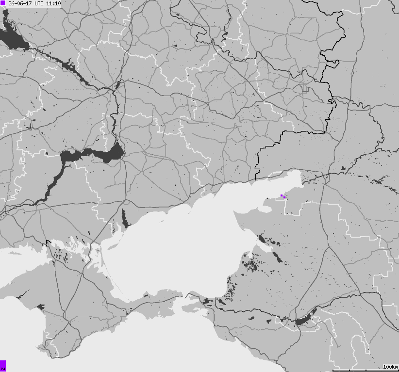 Map of lightnings Ukraine