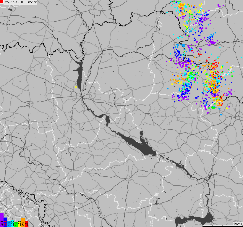 Mapa wyładowań atmosferycznych Ukrainy